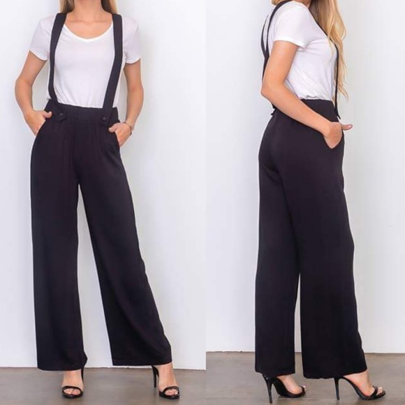 BLAIR BLACK SUSPENDER WOVEN PANTS - Picture 4 of 6